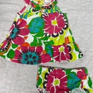 Carter green and pink baby girl summer outfit